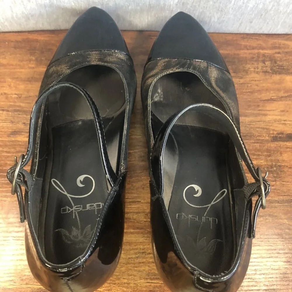 Dansko Bonnie Brown Animal Print Patent Leather Mary Jane‎ Heels SZ 40 US 9.5-10